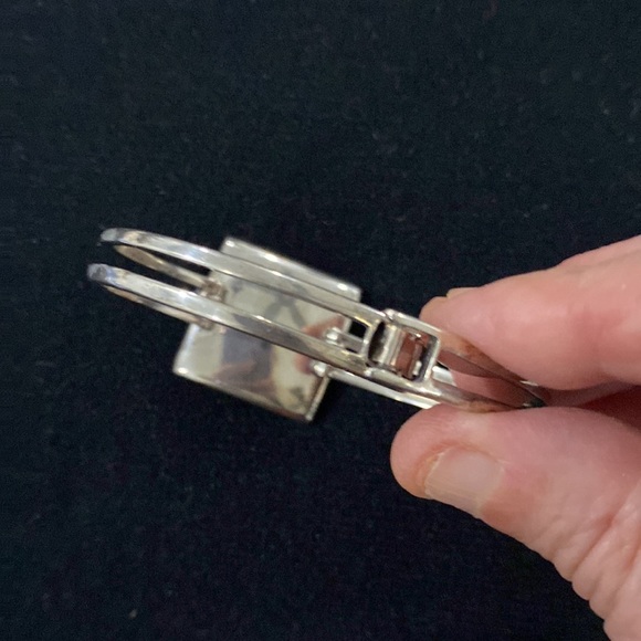 SS Bracelet with square design & tiger eye on top of SS square - - Picture 5 of 5